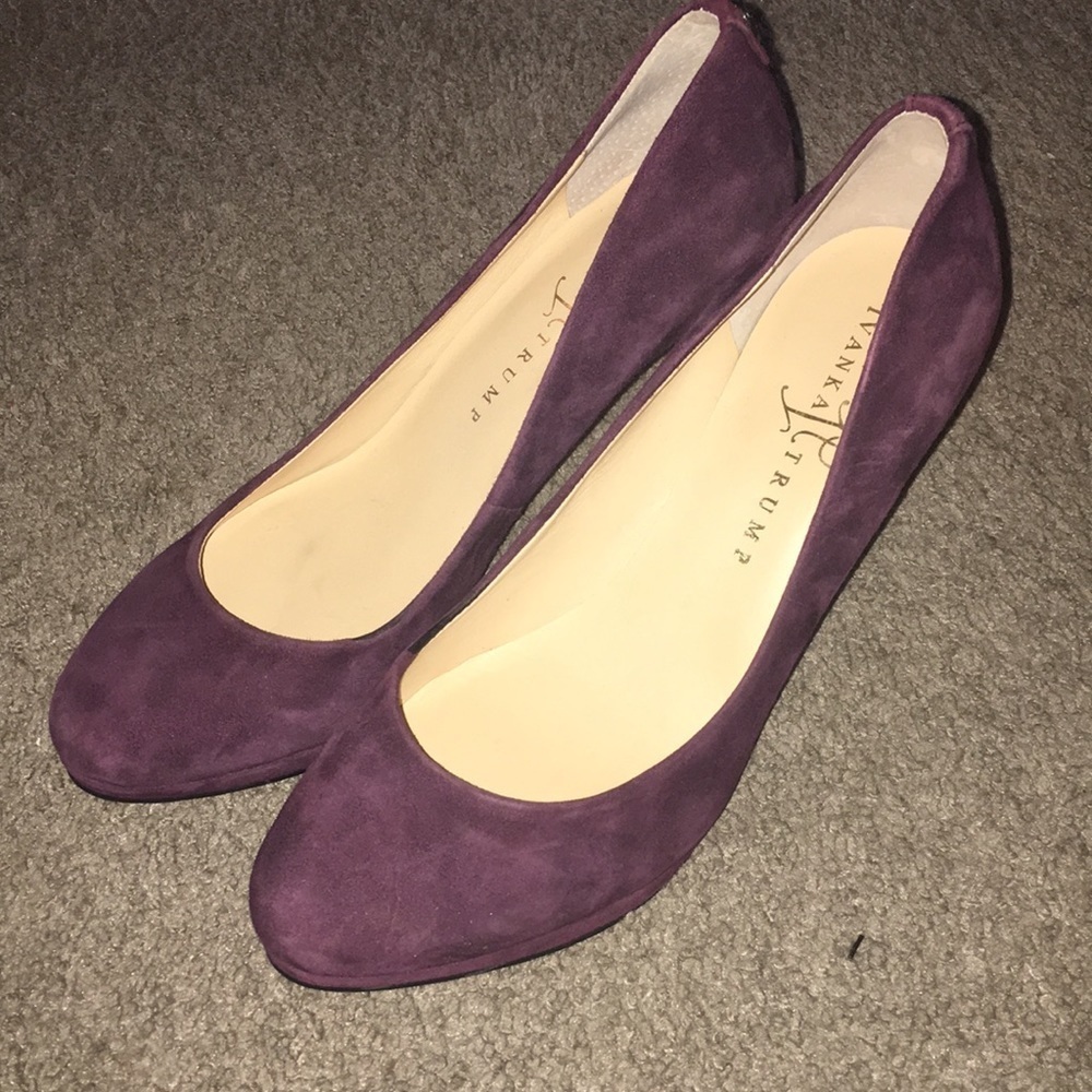 Ivanka Trump Purple Suede Platform Pumps Sophia